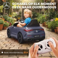 AIYAPLAY Elektrische kinderauto, Mercedes-design, 12V motoren, afstandsbediening, LED-lichten, muziek, voor 3-6 jaar, grijs(m-5)