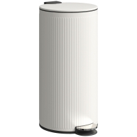 HOMCOM Cestino Spazzatura da 30L con Coperchio a Chiusura Morbida in Metallo e PP, Crema