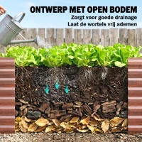 Outsunny Hoogbed set van 2, plantenbak, extra diep, metaal, 120 x 60 x 60 cm Bruin(m-7)