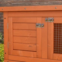 PawHut dwergkonijnenhok dubbellaags 90cm x 45cm x 90cm weerbestendig dennenhout(m-9)