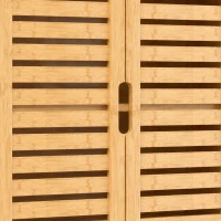 HOMCOM Bathroom Wall Cabinet, Wall Mounted Bathroom Cabinet with 2 Louvered Doors, Open Shelf and Adjustable Shelf Storage(m-11)
