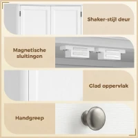 HOMCOM Keukenkast met 4 deuren, lade en verstelbare planken voor keuken, 80 x 39,5 x 186,4 cm wit(m-7)