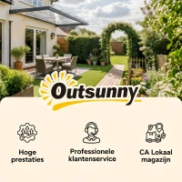 Outsunny Afdak voor Voordeur/Raam, Weerbestendig, Transparant, Aluminium/Polycarbonaat, 303x96x27cm, Zwart(m-9)