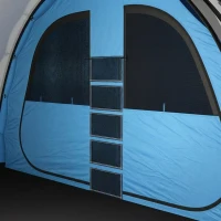 Outsunny Tunneltent 4 personen familietent met slaapcabine voortent afneembaar tussenschot ramen grondzeil stahoogte(m-10)