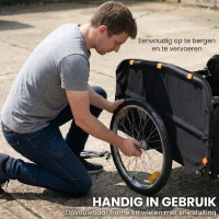 SPORTNOW Fietskar 170 Liter met Koppeling, Afdekhoes, 51 cm Snelspanwielen, Luchtbanden, tot 40 kg(m-6)