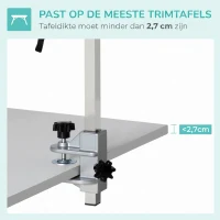 PawHut Huisdierverzorgingstafel Verzorgingstafel voor huisdieren, verstelbaar in hoogte, 36 x 8 x 74 cm, Zilver(m-6)