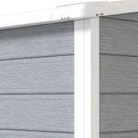 Outsunny Tuinschuur Metaal, Aluminium, Ruime Tuinschuur Met Slot, Ventilatie En Daglicht, 122x149x192/177 Cm, Grijs(m-13)