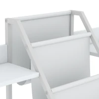 AIYAPLAY Kids Bookshelf and Toy Storage with 3-Tier Sling Book Rack and Fabric Drawer for Nursery, Bedroom, Playroom, White(m-13)