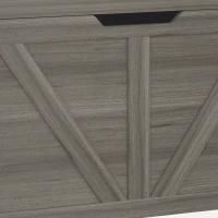 HOMCOM 100L Home Storage Box, with Safety Hinge - Dark Grey Wood-Effect(m-13)