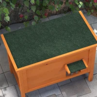 PawHut Buiten Kattenhuis Luxe Klein Weerbestendig met 1 Raam en 1 Ingang 85x50x68,5cm Oranje+Groen(m-8)