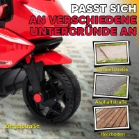 AIYAPLAY Elektro-Motorrad für Kinder, Hupe, Scheinwerfer, Musikfunktion, 2,5 km/h, Rot(m-6)