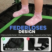 HOMCOM Trampolin für Kinder, 122 x 111 cm, mit Sicherheitsnetz, gepolstert, Stahl, belastbar bis 50 kg(m-5)