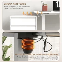 Vinsetto Mesa para trabalho em pé, ajustável, 120x60x72-116cm, Branco(m-8)