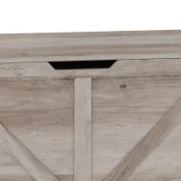 HOMCOM 127L Home Storage Box, with Safety Hinges - Grey Wood-Effect(m-12)