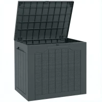 Outsunny Coffre de rangement extérieur 97L avec poignées encastrées, malle de rangement extérieur étanche 56x41x50cm, gris foncé(m-1)