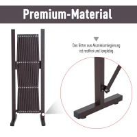 Outsunny Hek Voortuin Flexibel Breedte Scharend Hekwerk 300 Cm Tuin Afscheiding, Bruin(m-4)
