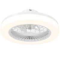 HOMCOM Ventilateur de plafond avec lumière et télécommande 6 vitesses, minuterie, luminosité réglable, blanc(m-1)