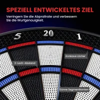 SPORTNOW Elektronisch Dartbord voor 1-8 Spelers, LCD-Display, 6 Dartsets, Kleurrijk(m-7)