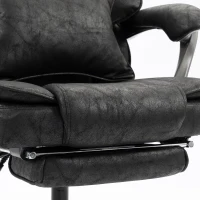 HOMCOM Executive Office Chair, Leathaire Big and Tall Office Chair 180 kg with Wide Seat, Reclining, Lumbar Support, Black(m-12)