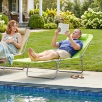 Outsunny Ligstoel liggen ligbank voor buiten stoel relax lounger lounger voor in het bad tweebenig 4 kleuren(m-2)
