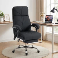 Vinsetto High Back Vibration Massage Office Chair with Footrest, Heated, Black(m-10)