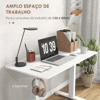 Vinsetto Mesa para trabalho em pé, ajustável, 120x60x72-116cm, Branco(m-7)