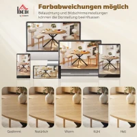 HOMCOM Ronde eettafel voor 4 personen, keukentafel in industriële stijl met stalen poten, voor eetkamer en keuken, eiken(m-7)