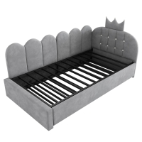 90x200 cm Schlafsofa mit Ausziehbett, L-förmig und wendbar, platzsparend, ohne Matratze, 203x98x95 cm, Grau