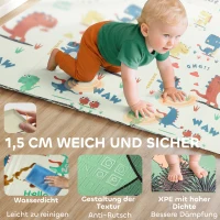 AIYAPLAY Spielmatte Baby 196 x 176 x 1,5 cm faltbar Doppelseitige Krabbelmatte Mehrfarbig(m-6)