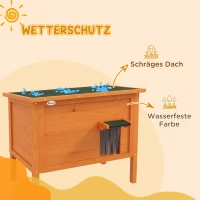 PawHut Buiten Kattenhuis Luxe Klein Weerbestendig met 1 Raam en 1 Ingang 85x50x68,5cm Oranje+Groen(m-6)