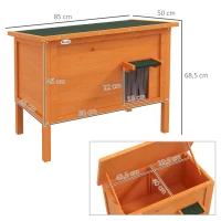 PawHut Buiten Kattenhuis Luxe Klein Weerbestendig met 1 Raam en 1 Ingang 85x50x68,5cm Oranje+Groen(m-3)