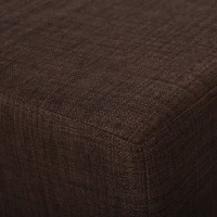 HOMCOM Poef met stoffen bekleding in linnenlook, tot 100 kg, bruin, 40 x 30 x 24 cm(m-7)