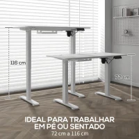 Vinsetto Mesa para trabalho em pé, ajustável, 120x60x72-116cm, Branco(m-4)