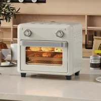 HOMCOM 10L Friteuse sans huile mini four à air chaud 1 000 W avec température réglable 80°C-230°C, minuterie, 32x27,2x29,8cm(m-10)