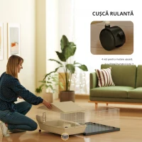 PawHut Cușcă porcușor de Guineea cușcă pentru animale mici cu parc detașabil covor impermeabil bol de hrănire 108 x 71 x 57 cm bej(m-6)