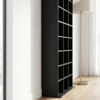 HOMCOM 835 CD/500 DVD Storage Unit, Blu-ray Media Storage Shelf with 27 Compartments and 21 Adjustable Shelves, Black(m-11)