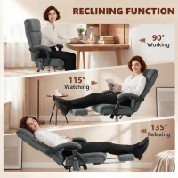 Vinsetto High Back Vibration Massage Office Chair with Footrest, Heated, Grey(m-7)
