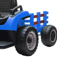 AIYAPLAY Tracteur électrique enfants avec remorque amovible, voiture électrique enfants, télécommande 2,4G, 139x58x55cm, bleu(m-14)