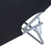Outsunny Klapbare ligstoel met zonnescherm, verstelbare rugleuning, metalen frame, 187 x 58 x 36 cm, zwart(m-12)