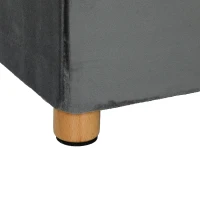 HOMCOM Velvet Upholstered Foldable Ottoman Footrest, Storage Ottoman Bench with Wood Legs for Living Room, Grey(m-11)