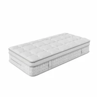 Saltea cu arcuri pocket 7 zone 90x200 cm H3, hibrid din spumă rece, 200x90x25 cm, Alb(m-7)