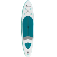 Outsunny Prancha de Paddle Surf Inflável 320x76x15cm Dobrável com Remo de Alumínio Ajustável Desmontável Bolsa de Transporte e Acessórios Branco e Turquesa(m-10)