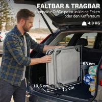 Outsunny Klapbare ligstoel met zonnescherm, verstelbare rugleuning, metalen frame, 187 x 58 x 36 cm, lichtgrijs(m-7)