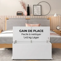 HOMCOM Panca Contenitore Multiuso in Legno per Camera e Ingresso 100x40x40 cm, Bianco(m-6)