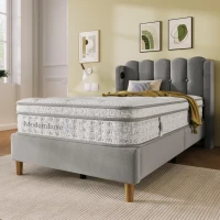Saltea cu arcuri pocket 7 zone 90x200 cm H3, hibrid din spumă rece, 200x90x25 cm, Alb(m-2)