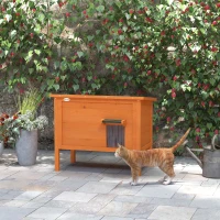 PawHut Buiten Kattenhuis Luxe Klein Weerbestendig met 1 Raam en 1 Ingang 85x50x68,5cm Oranje+Groen(m-9)