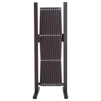 Outsunny Hek Voortuin Flexibel Breedte Scharend Hekwerk 300 Cm Tuin Afscheiding, Bruin(m-7)