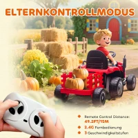 AIYAPLAY Elektrischer Kindertraktor, Aufsitz-Traktor mit Fernbedienung, Soft-Start, für Kinder im Alter von 3-8 Jahren, Rot(m-6)