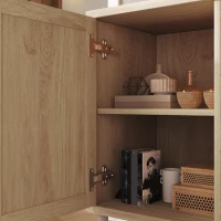 Comodă în stil rustic cu 2 uși, 3 sertare și polițe interioare reglabile pe înălțime, 120x40x70 cm, Culoare naturală(m-9)