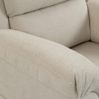 HOMCOM Fauteuil Inclinable de Massage et Chauffage, Fauteuil de Relaxation, Appuie-tête Réglable Poches Latérales, Crème(m-15)
